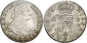 1800. Carlos IV. Sevilla. CN. 8 reales. (AC. ... 