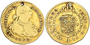 1792. Carlos IV. Lima. IJ. 1 escudo. (AC. ... 