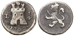 1799. Carlos IV. Lima. 1/4 de real. (AC. ... 
