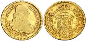 1794. Carlos IV. Popayán. JF. 1 escudo. ... 