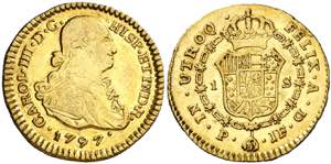 1797. Carlos IV. Popayán. JF. 1 escudo. ... 