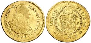 1799. Carlos IV. Popayán. JF. 1 escudo. ... 