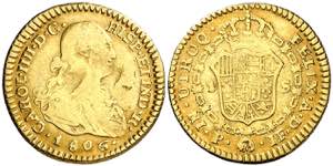 1806. Carlos IV. Popayán. JF. 1 escudo. ... 