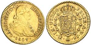 1807. Carlos IV. Potosí. PJ. 1 escudo. (AC. ... 