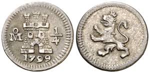 1799. Carlos IV. México. 1/4 de real. (AC. ... 