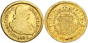 1804. Carlos IV. Santiago. FJ/JJ. 1 escudo. ... 