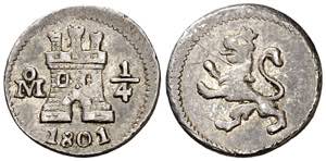 1801. Carlos IV. México. 1/4 de real. (AC. ... 