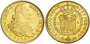 1808. Carlos IV. Madrid. AI. 2 escudos. (AC. ... 