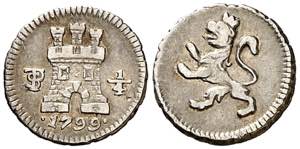 1799. Carlos IV. Potosí. 1/4 de real. (AC. ... 