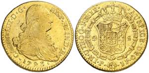 1793. Carlos IV. Popayán. JF/SF. 2 escudos. ... 