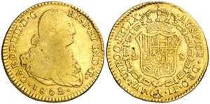 1802. Carlos IV. Popayán. JF. 2 escudos. ... 