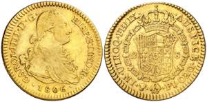 1806. Carlos IV. Potosí. PJ. 2 escudos. ... 