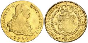 1799. Carlos IV. Sevilla. CN. 2 escudos. ... 