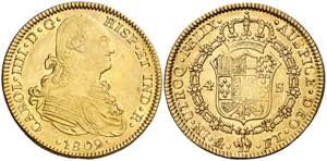 1802. Carlos IV. México. FT. 4 escudos. ... 
