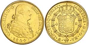 1804. Carlos IV. México. TH. 4 escudos. ... 