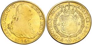 1805. Carlos IV. México. TH. 4 escudos. ... 