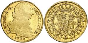 1790. Carlos IV. Popayán. SF. 4 escudos. ... 