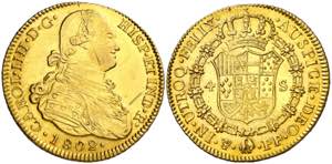 1802. Carlos IV. Potosí. PP. 4 escudos. ... 