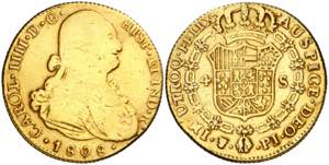 1808. Carlos IV. Potosí. PJ. 4 escudos. ... 