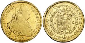 1800. Carlos IV. Santiago. AJ. 4 escudos. ... 