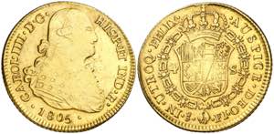 1805. Carlos IV. Santiago. FJ. 4 escudos. ... 