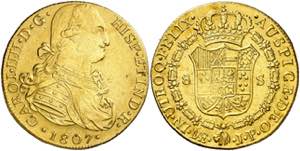 1807. Carlos IV. Lima. JP. 8 escudos. (AC. ... 