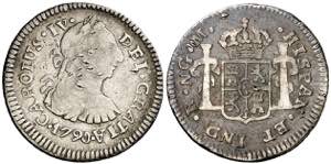 1790. Carlos IV. Guatemala. M. 1/2 de real. ... 
