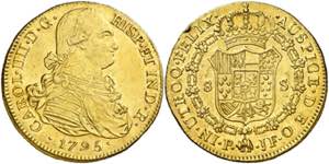 1795. Carlos IV. Popayán. JF. 8 escudos. ... 