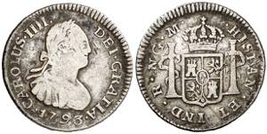 1793. Carlos IV. Guatemala. M. 1/2 de real. ... 