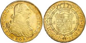 1805. Carlos IV. Popayán. JT. 8 escudos. ... 