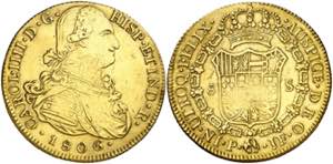 1806. Carlos IV. Popayán. JF. 8 escudos. ... 