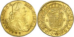1808. Carlos IV. Popayán. JF. 8 escudos. ... 