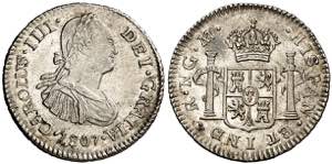 1807. Carlos IV. Guatemala. M. 1/2 de real. ... 