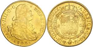 1803. Carlos IV. Potosí. PJ. 8 escudos. ... 