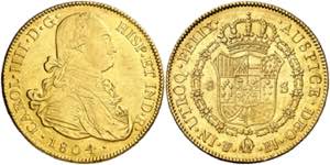 1804. Carlos IV. Potosí. PJ. 8 escudos. ... 