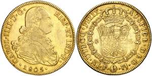 1805. Carlos IV. Potosí. PJ. 8 escudos. ... 