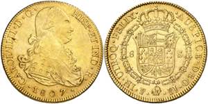 1807. Carlos IV. Potosí. PJ. 8 escudos. ... 