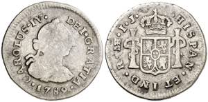 1789. Carlos IV. Lima. IJ. 1/2 de real. (AC. ... 