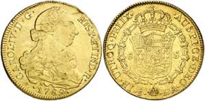 1789. Carlos IV. Santiago. DA. 8 escudos. ... 