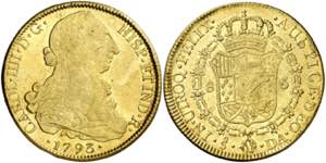 1793. Carlos IV. Santiago. DA. 8 escudos. ... 