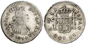 1791. Carlos IV. Lima. IJ. 1/2 de real. (AC. ... 