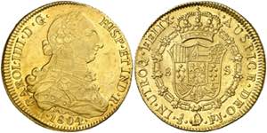 1804. Carlos IV. Santiago. FJ. 8 escudos. ... 