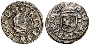 1663. Felipe IV. Cuenca. CA. 2 maravedís. ... 