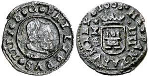 1663. Felipe IV. Cuenca. CA. 4 maravedís. ... 