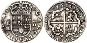 1686. Carlos II. Segovia. BR. 2 reales. (AC. ... 