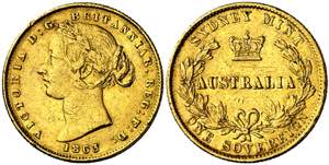 Australia. 1863. Victoria. Sydney. 1 libra. ... 