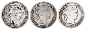 1868. Isabel II. Manila. 20 centavos. Lote ... 