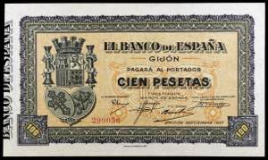 1937. Gijón. 100 pesetas. (Ed. C50) (Ed. ... 