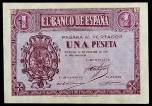 1937. Burgos. 1 peseta. (Ed. D26a) (Ed. ... 