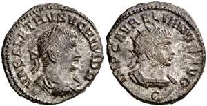 (270-272 d.C.). Vabalato y Aureliano. ... 
